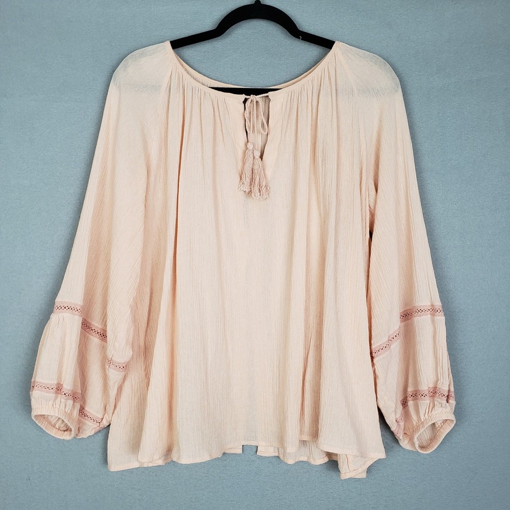 Spell Size S/M Moroccan Luxe Peasant Top Blouse Blush Pink Romantic Boho Hippie‎ - Picture 3 of 11